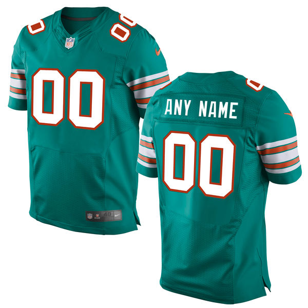 Nike Miami Dolphins Customized Aqua Alternate Stitched Elite Men's NFL Jersey